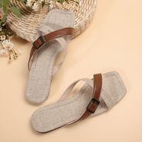 Women's Casual Vacation Solid Color Square Toe Flats main image 2
