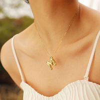 304 Stainless Steel Copper Alloy 18K Gold Plated IG Style Sweet Handmade Letter Pendant Necklace main image 4