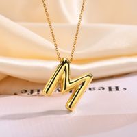 304 Stainless Steel Copper Alloy 18K Gold Plated IG Style Sweet Handmade Letter Pendant Necklace main image 9