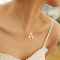 304 Stainless Steel Copper Alloy 18K Gold Plated IG Style Sweet Handmade Letter Pendant Necklace main image 7