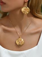 Kupfer IG-Stil Elegant Dame Inlay Geometrisch Künstliche Perlen Ohrringe Halskette main image 5