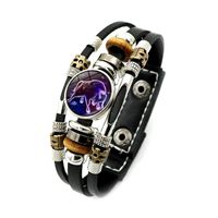 Vintage-Stil Punk Klassischer Stil Konstellation Pu-Leder Perlen Inlay Glas Frau Armbänder sku image 3