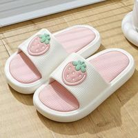 Women's Casual Multicolor Strawberry Round Toe Slides Slippers sku image 4