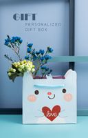 Korean Cartoon Gift Bag Creative Handbag Gift Bag White Card Paper Bag Gift Packaging Bag sku image 5