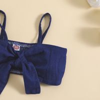 Elegant Cute Bow Knot Cotton Girls Clothing Sets main image 5