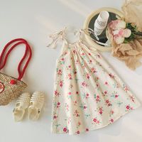 Cute Pastoral Flower Cotton Girls Dresses main image 1