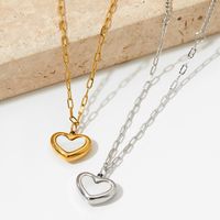 304 Stainless Steel 14K Gold Plated White Gold Plated Sweet Heart Shape Necklace main image 4