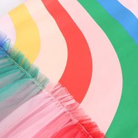 Cute Rainbow Cotton Polyester Girls Dresses main image 2