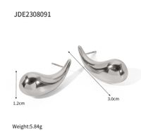 1 Pair IG Style Water Droplets Plating 304 Stainless Steel Ear Studs main image 2