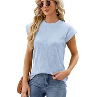 Women's T-shirt Short Sleeve T-Shirts Patchwork Simple Style Solid Color main image 2