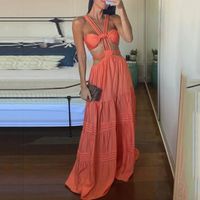 Women's Regular Dress Vacation Strapless Backless Sleeveless Solid Color Maxi Long Dress Daily Swimming Pool Beach main image 1