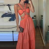 Women's Regular Dress Vacation Strapless Backless Sleeveless Solid Color Maxi Long Dress Daily Swimming Pool Beach main image 5