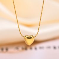 Acero Inoxidable 304 Chapados en oro de 18k Lindo Dulce Forma De Corazón Collar Colgante main image 9