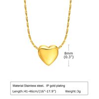 Acero Inoxidable 304 Chapados en oro de 18k Lindo Dulce Forma De Corazón Collar Colgante sku image 1