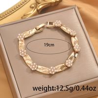 Simple Style Solid Color Alloy Zinc Inlay Pearl Women's Bracelets main image 2