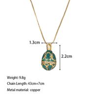 Kupfer 18 Karat Vergoldet Elegant Süß Romantisch Inlay Geometrisch Zirkon Halskette Mit Anhänger main image 2