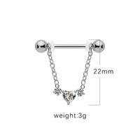 1 Piece Nipple Rings & Studs IG Style Shiny Heart Shape Flower 316 Stainless Steel  Alloy Titanium Steel Epoxy Chain Inlay Resin Rhinestones Glass White Gold Plated Gold Plated main image 3
