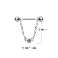 1 Piece Nipple Rings & Studs IG Style Shiny Heart Shape Flower 316 Stainless Steel  Alloy Titanium Steel Epoxy Chain Inlay Resin Rhinestones Glass White Gold Plated Gold Plated sku image 3