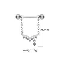 1 Piece Nipple Rings & Studs IG Style Shiny Heart Shape Flower 316 Stainless Steel  Alloy Titanium Steel Epoxy Chain Inlay Resin Rhinestones Glass White Gold Plated Gold Plated sku image 7