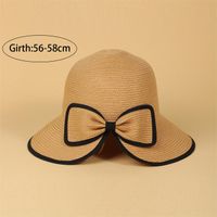 Women's Elegant Sweet Solid Color Braid Bowknot Wide Eaves Sun Hat main image 10