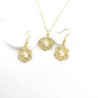 IG Style Sweet Simple Style Flower Alloy Inlay Pearl Zircon Women's Jewelry Set main image 6