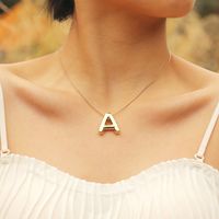304 Stainless Steel Copper Alloy 18K Gold Plated IG Style Sweet Handmade Letter Pendant Necklace main image 5