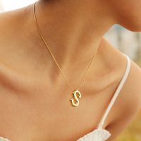 304 Stainless Steel Copper Alloy 18K Gold Plated IG Style Sweet Handmade Letter Pendant Necklace main image 1