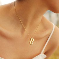 304 Stainless Steel Copper Alloy 18K Gold Plated IG Style Sweet Handmade Letter Pendant Necklace main image 11