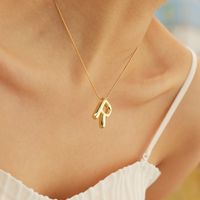 304 Stainless Steel Copper Alloy 18K Gold Plated IG Style Sweet Handmade Letter Pendant Necklace main image 6