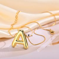 304 Stainless Steel Copper Alloy 18K Gold Plated IG Style Sweet Handmade Letter Pendant Necklace main image 8