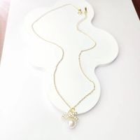 IG Style Simple Style Shiny Round Knot Alloy Inlay Rhinestones Pearl Women's Jewelry Set main image 4