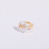 Wholesale Simple Style Classic Style Constellation Copper Inlay Freshwater Pearl Open Rings sku image 3