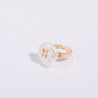 Wholesale Simple Style Classic Style Constellation Copper Inlay Freshwater Pearl Open Rings sku image 2