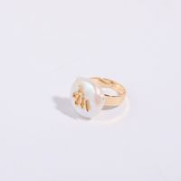 Wholesale Simple Style Classic Style Constellation Copper Inlay Freshwater Pearl Open Rings sku image 8