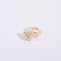 Wholesale Simple Style Classic Style Constellation Copper Inlay Freshwater Pearl Open Rings sku image 5