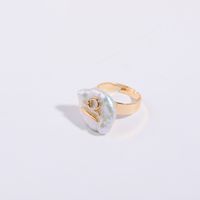 Wholesale Simple Style Classic Style Constellation Copper Inlay Freshwater Pearl Open Rings sku image 9