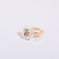 Wholesale Simple Style Classic Style Constellation Copper Inlay Freshwater Pearl Open Rings sku image 7