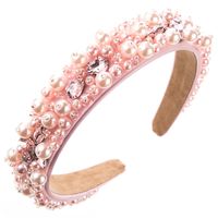 Women's Vacation Modern Style Classic Style Round Water Droplets Alloy Cloth Beaded Inlay Glass Drill Pearl Hair Band sku image 4
