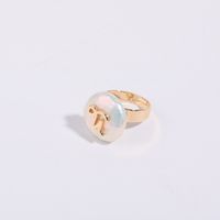 Wholesale Simple Style Classic Style Constellation Copper Inlay Freshwater Pearl Open Rings sku image 12