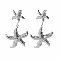 1 Pair Exaggerated Marine Style Starfish 304 Stainless Steel 18K Gold Plated Drop Earrings sku image 1