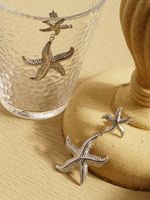 1 Pair Exaggerated Marine Style Starfish 304 Stainless Steel 18K Gold Plated Drop Earrings main image 6