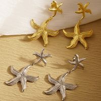 1 Pair Exaggerated Marine Style Starfish 304 Stainless Steel 18K Gold Plated Drop Earrings main image 1