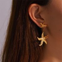1 Pair Exaggerated Marine Style Starfish 304 Stainless Steel 18K Gold Plated Drop Earrings main image 7