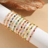 Copper 14K Gold Plated Simple Style Devil's Eye Zircon Bracelets main image 1