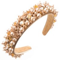 Women's Vacation Modern Style Classic Style Round Water Droplets Alloy Cloth Beaded Inlay Glass Drill Pearl Hair Band sku image 5