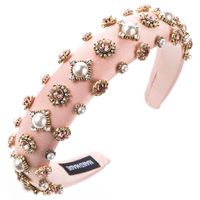 Women's Casual Modern Style Classic Style Round Alloy Inlay Rhinestones Pearl Hair Band sku image 3