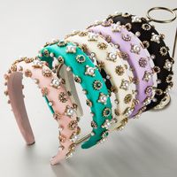 Women's Casual Modern Style Classic Style Round Alloy Inlay Rhinestones Pearl Hair Band main image 6