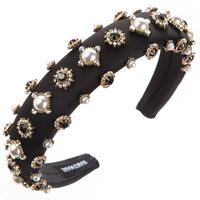 Women's Casual Modern Style Classic Style Round Alloy Inlay Rhinestones Pearl Hair Band sku image 1