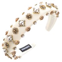 Women's Casual Modern Style Classic Style Round Alloy Inlay Rhinestones Pearl Hair Band sku image 2