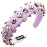 Women's Casual Modern Style Classic Style Round Alloy Inlay Rhinestones Pearl Hair Band sku image 4
